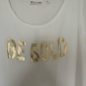 White Top with Gold Print